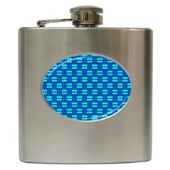 Pattern Graphic Background Image Blue Hip Flask (6 Oz) by Bajindul