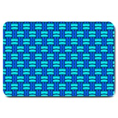 Pattern Graphic Background Image Blue Large Doormat  by Bajindul