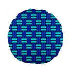 Pattern Graphic Background Image Blue Standard 15  Premium Round Cushions Front