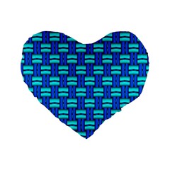 Pattern Graphic Background Image Blue Standard 16  Premium Heart Shape Cushions