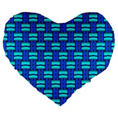 Pattern Graphic Background Image Blue Large 19  Premium Heart Shape Cushions by Bajindul