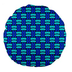 Pattern Graphic Background Image Blue Large 18  Premium Flano Round Cushions