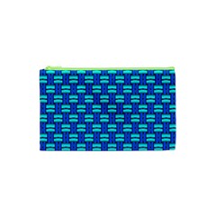 Pattern Graphic Background Image Blue Cosmetic Bag (xs)