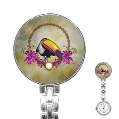 Cute Funny Coutan With Flowers Stainless Steel Nurses Watch by FantasyWorld7