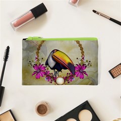 Cute Funny Coutan With Flowers Cosmetic Bag (xs) by FantasyWorld7