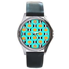 Octagon Blue 2 Round Metal Watch by impacteesstreetwear