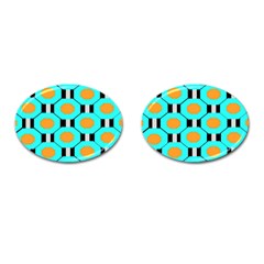 Octagon Blue 2 Cufflinks (oval)