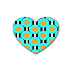 Octagon Blue 2 Rubber Coaster (heart) 