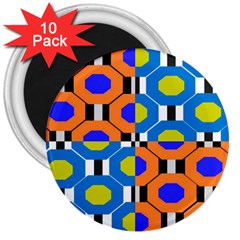 Octagon Orange 3  Magnets (10 Pack)  by impacteesstreetwear