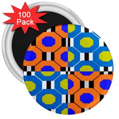 Octagon Orange 3  Magnets (100 Pack) by impacteesstreetwear