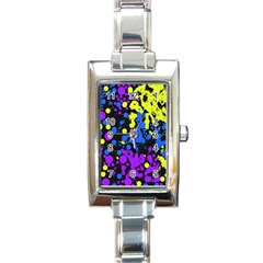 Painted Design 5 Rectangle Italian Charm Watch by impacteesstreetweartwo