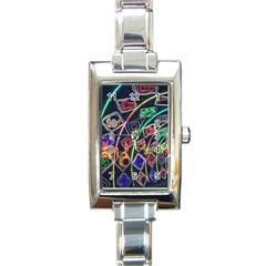 Dragon Lights Rectangle Italian Charm Watch by Riverwoman