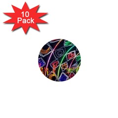 Dragon Lights 1  Mini Buttons (10 Pack)  by Riverwoman