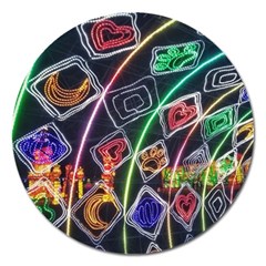 Dragon Lights Magnet 5  (round) by Riverwoman