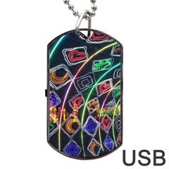 Dragon Lights Dog Tag Usb Flash (two Sides) by Riverwoman