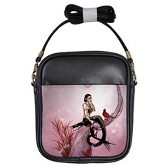 Wonderful Dark Mermaid Sitting On A Tree Girls Sling Bag by FantasyWorld7