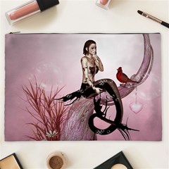 Wonderful Dark Mermaid Sitting On A Tree Cosmetic Bag (xxl) by FantasyWorld7