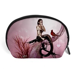 Wonderful Dark Mermaid Sitting On A Tree Accessory Pouch (large) by FantasyWorld7