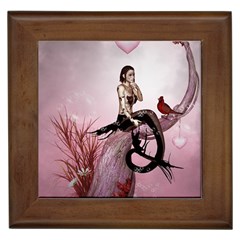 Wonderful Dark Mermaid Sitting On A Tree Framed Tiles by FantasyWorld7