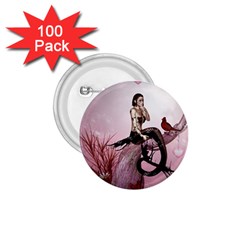 Wonderful Dark Mermaid Sitting On A Tree 1 75  Buttons (100 Pack)  by FantasyWorld7