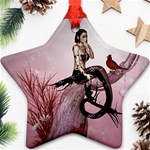 Wonderful Dark Mermaid Sitting On A Tree Star Ornament (Two Sides) Front