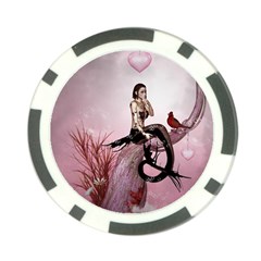 Wonderful Dark Mermaid Sitting On A Tree Poker Chip Card Guard (10 Pack) by FantasyWorld7