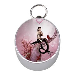 Wonderful Dark Mermaid Sitting On A Tree Mini Silver Compasses by FantasyWorld7