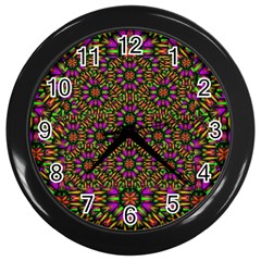 Paradise Flower In The Jungle Wall Clock (black) by pepitasart