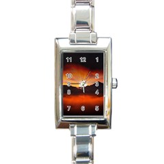 Sunset Sun Light Landscape Rectangle Italian Charm Watch by Pakrebo