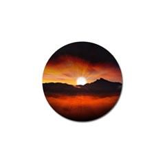 Sunset Sun Light Landscape Golf Ball Marker by Pakrebo