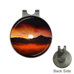 Sunset Sun Light Landscape Hat Clips With Golf Markers by Pakrebo