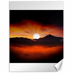 Sunset Sun Light Landscape Canvas 18  X 24  by Pakrebo