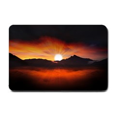 Sunset Sun Light Landscape Small Doormat  by Pakrebo