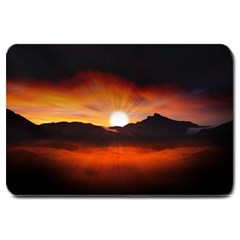 Sunset Sun Light Landscape Large Doormat  by Pakrebo