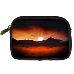 Sunset Sun Light Landscape Digital Camera Leather Case by Pakrebo