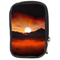 Sunset Sun Light Landscape Compact Camera Leather Case by Pakrebo