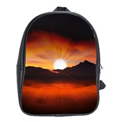 Sunset Sun Light Landscape School Bag (large) by Pakrebo