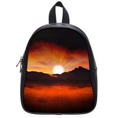 Sunset Sun Light Landscape School Bag (small) by Pakrebo