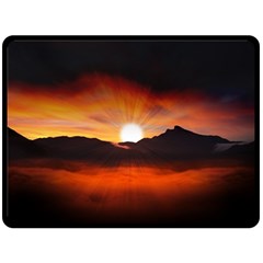 Sunset Sun Light Landscape Fleece Blanket (large)  by Pakrebo