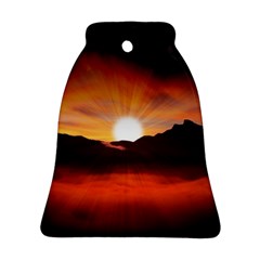 Sunset Sun Light Landscape Bell Ornament (two Sides) by Pakrebo