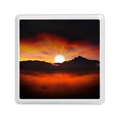 Sunset Sun Light Landscape Memory Card Reader (square) by Pakrebo