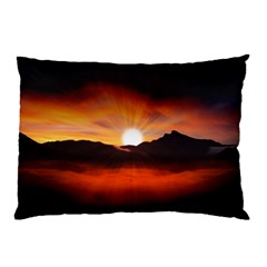 Sunset Sun Light Landscape Pillow Case (two Sides) by Pakrebo