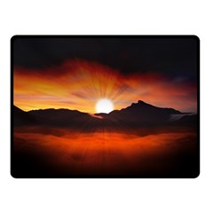 Sunset Sun Light Landscape Double Sided Fleece Blanket (small)  by Pakrebo