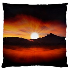 Sunset Sun Light Landscape Large Flano Cushion Case (two Sides) by Pakrebo