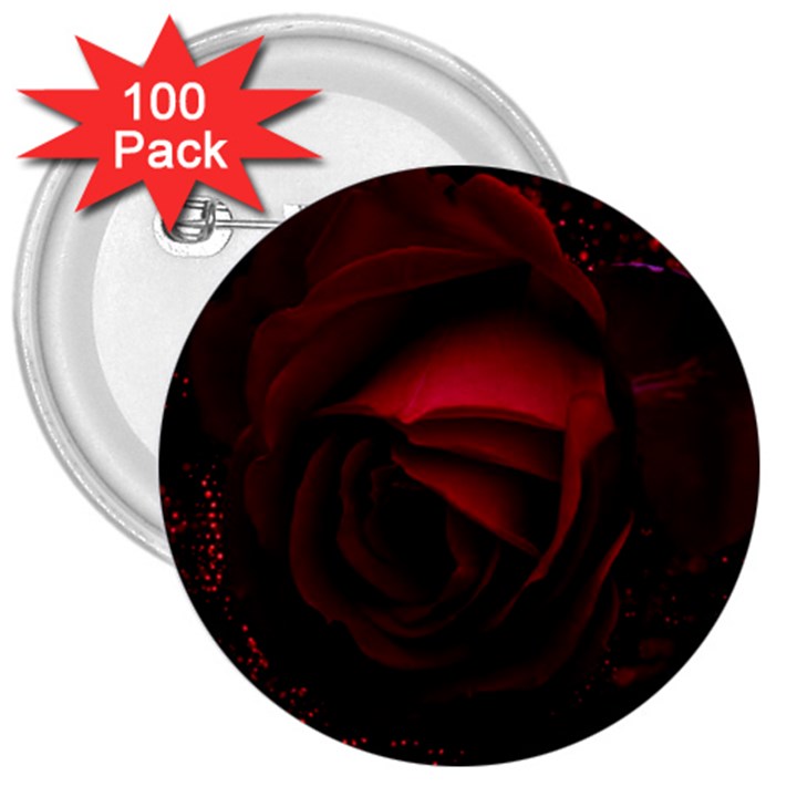 Rose Art Beautiful Beauty Bloom 3  Buttons (100 pack) 