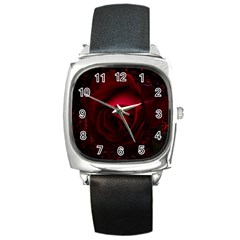 Rose Art Beautiful Beauty Bloom Square Metal Watch by Pakrebo