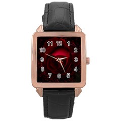 Rose Art Beautiful Beauty Bloom Rose Gold Leather Watch  by Pakrebo