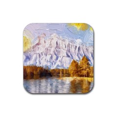 Painting Paint Landscape Nature Rubber Coaster (square)  by Pakrebo