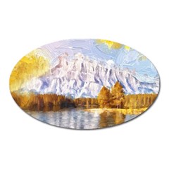 Painting Paint Landscape Nature Oval Magnet by Pakrebo