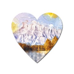 Painting Paint Landscape Nature Heart Magnet by Pakrebo